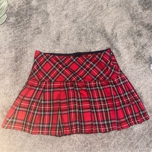 Royal Bones Red Black Mini Skater Skirt